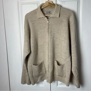 Wool Zippered Cardigan